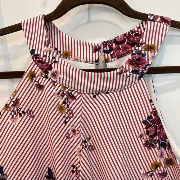 Three pink hearts dress Style 26R4551Gpi Size Large Pink With Flowers High Neck - Picture 2 of 7